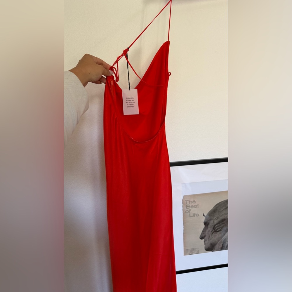 NWT Superdown Vibrant Red Maxi Dress with Slit - Picture 8 of 9